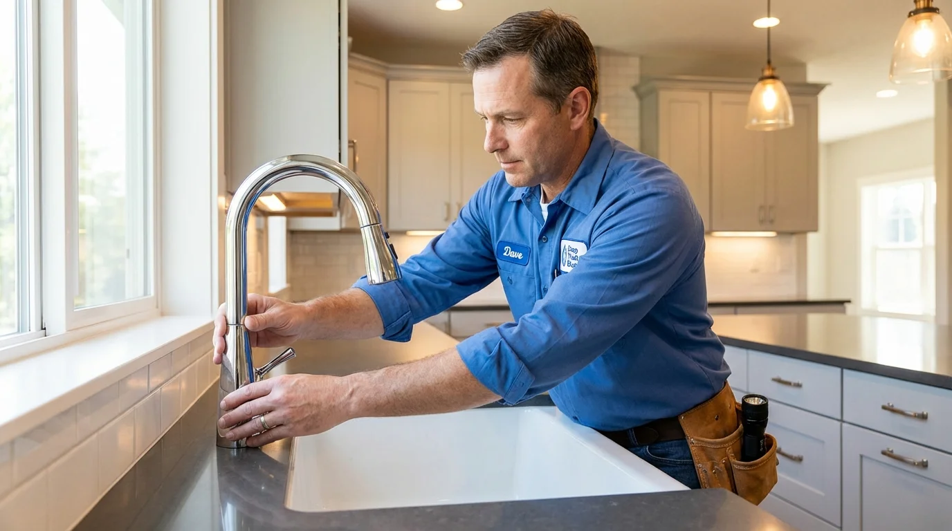 Kitchen faucet installation by Johns Plumbing LLC in Jaffrey